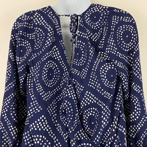 Sanctuary Blue & White Polka Dot Shibori Romper Sz S Summer Vacation - Picture 9 of 12